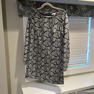 Loft grey patterned dress XS excellent used condition